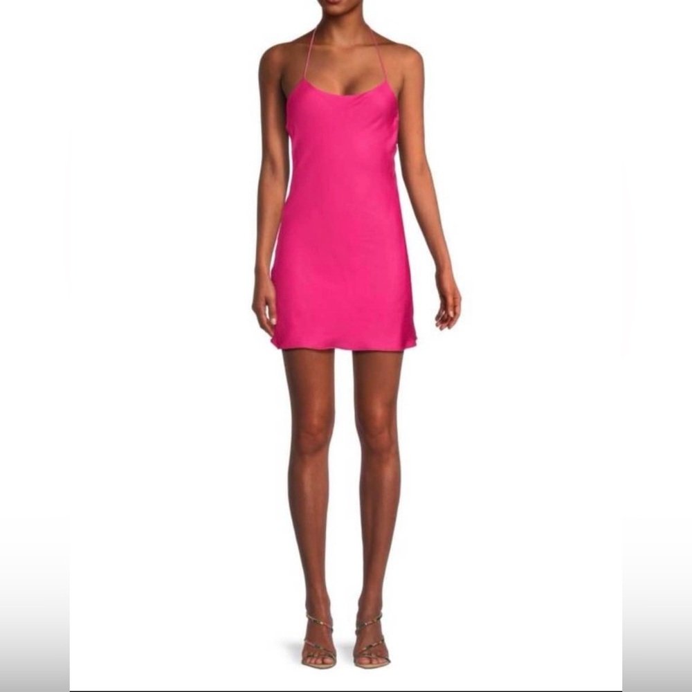 Line & Dot Hot Pink Slip Mini Dress